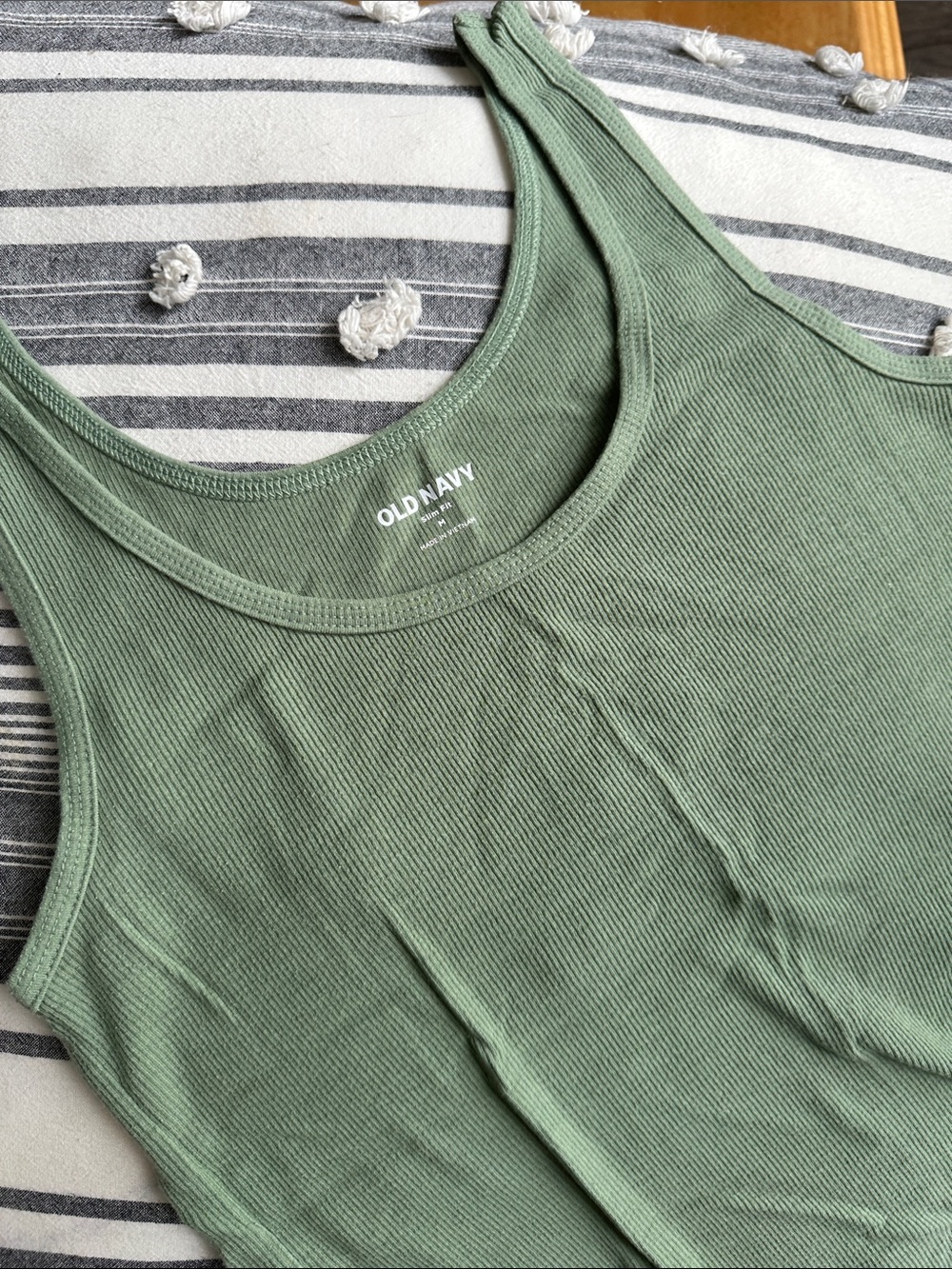 Old Navy Light Sage Green Slim Fit Ribbed Tank
